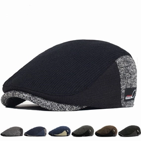 Wigston Striped Knitted Flat Cap