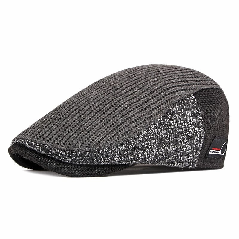 Wigston Striped Knitted Flat Cap