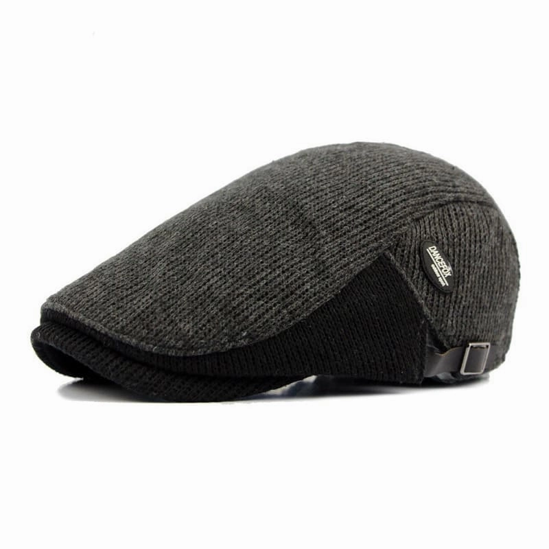 Wigston Striped Knitted Flat Cap