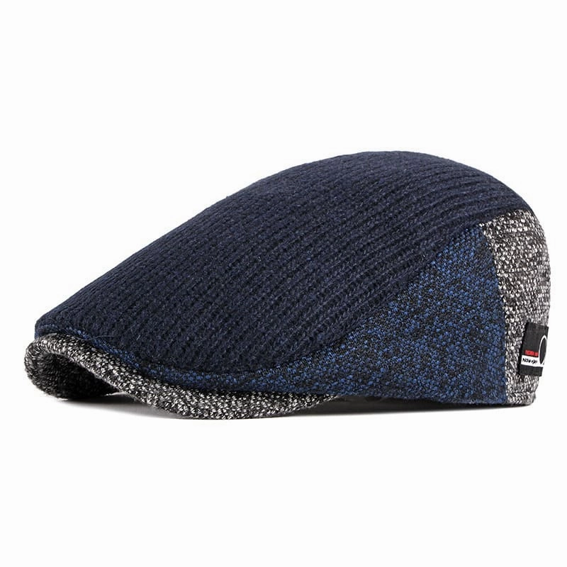 Wigston Striped Knitted Flat Cap