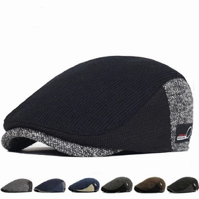 Wigston Striped Knitted Flat Cap