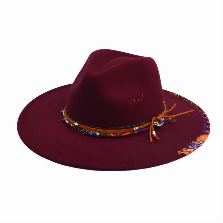 Wildflowers Handmade Felt Fedora Hat