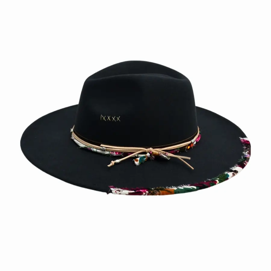 Wildflowers Handmade Felt Fedora Hat