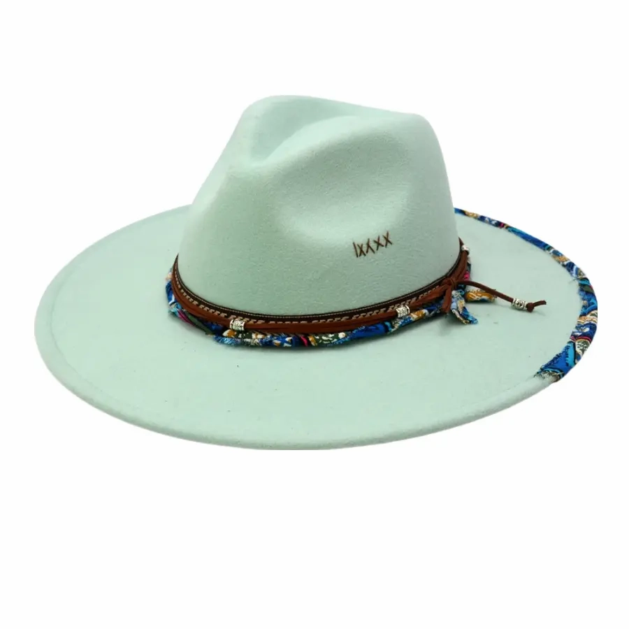 Wildflowers Handmade Felt Fedora Hat