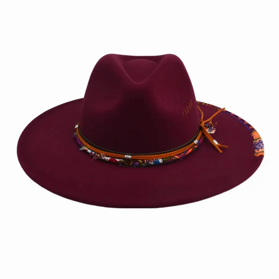 Wildflowers Handmade Felt Fedora Hat