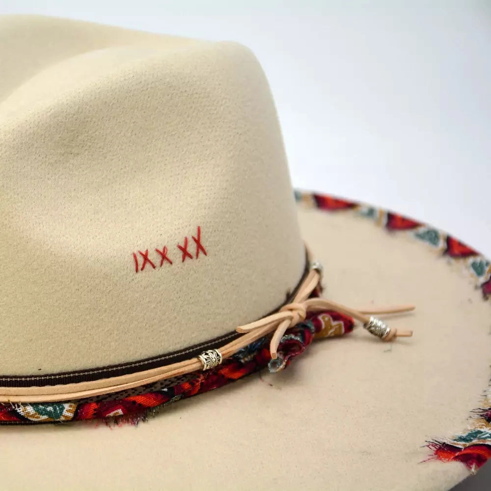 Wildflowers Handmade Felt Fedora Hat