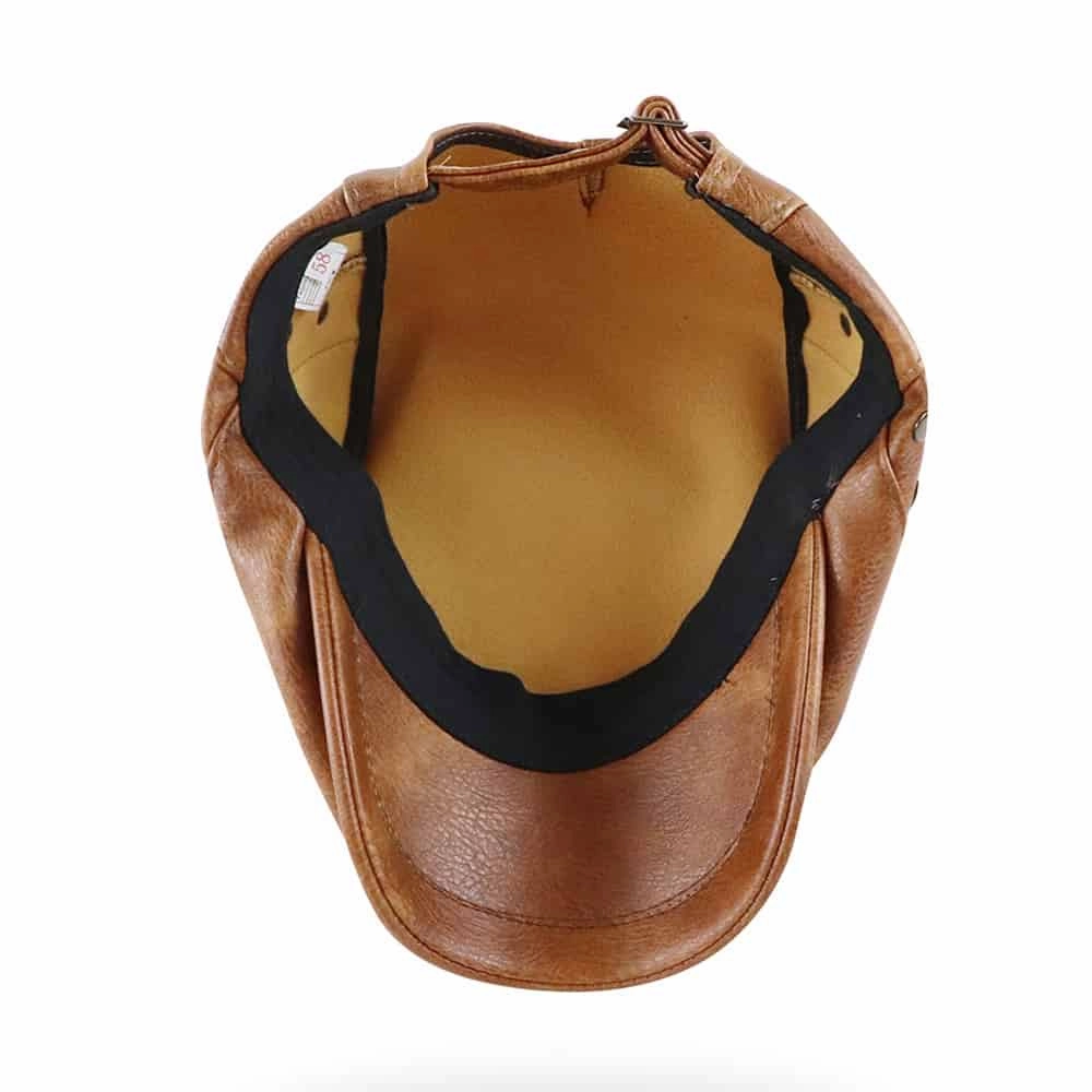 William Leather Duckbill Flat Cap