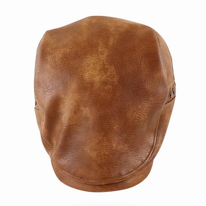 William Leather Duckbill Flat Cap