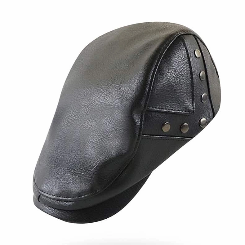William Leather Duckbill Flat Cap