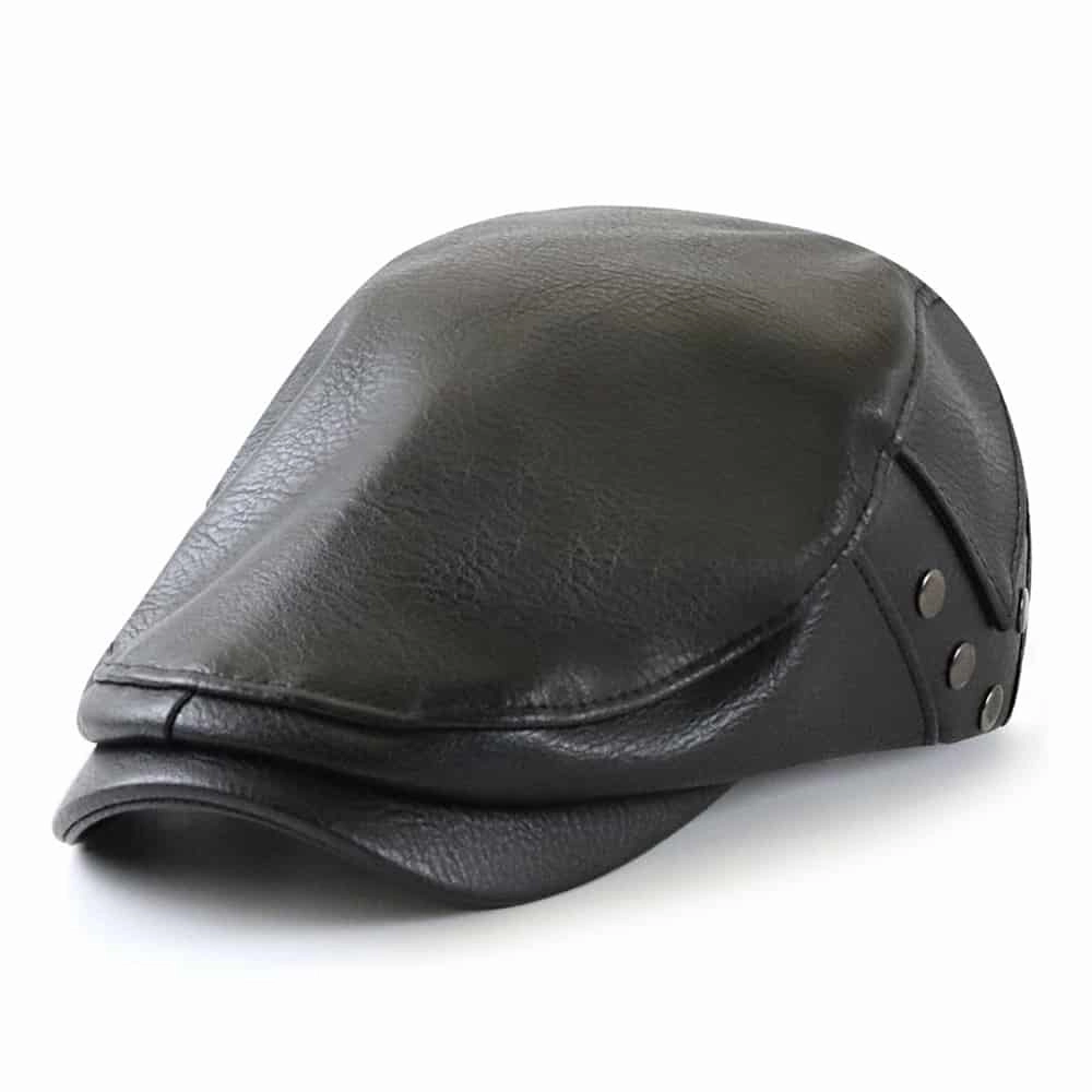 William Leather Duckbill Flat Cap