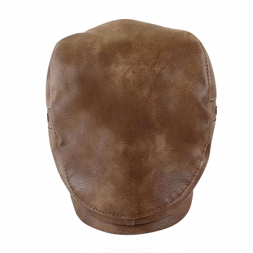 William Leather Duckbill Flat Cap