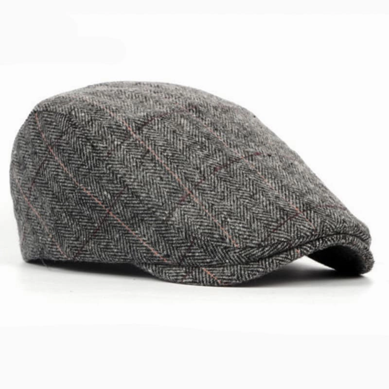 Wilson Herringbone Wool Flat Cap