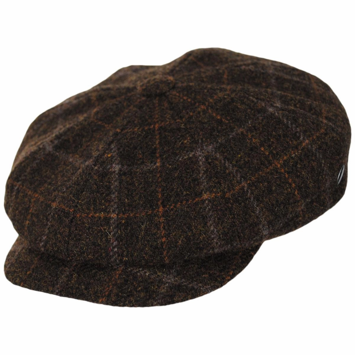 Windowpane Plaid Virgin Wool Newsboy Cap