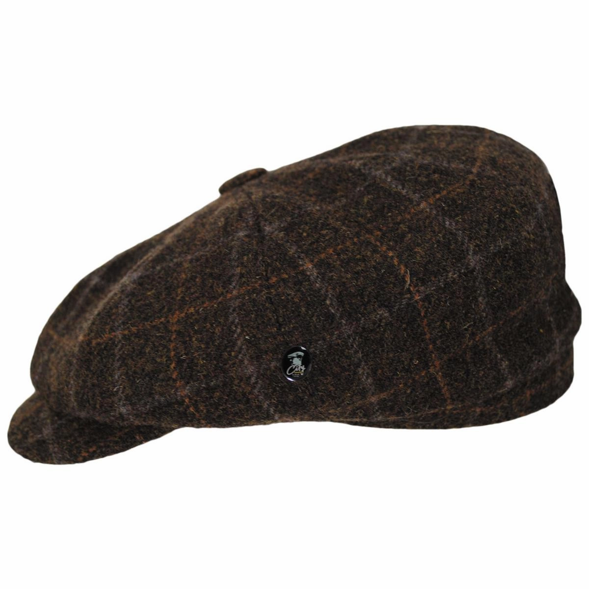 Windowpane Plaid Virgin Wool Newsboy Cap