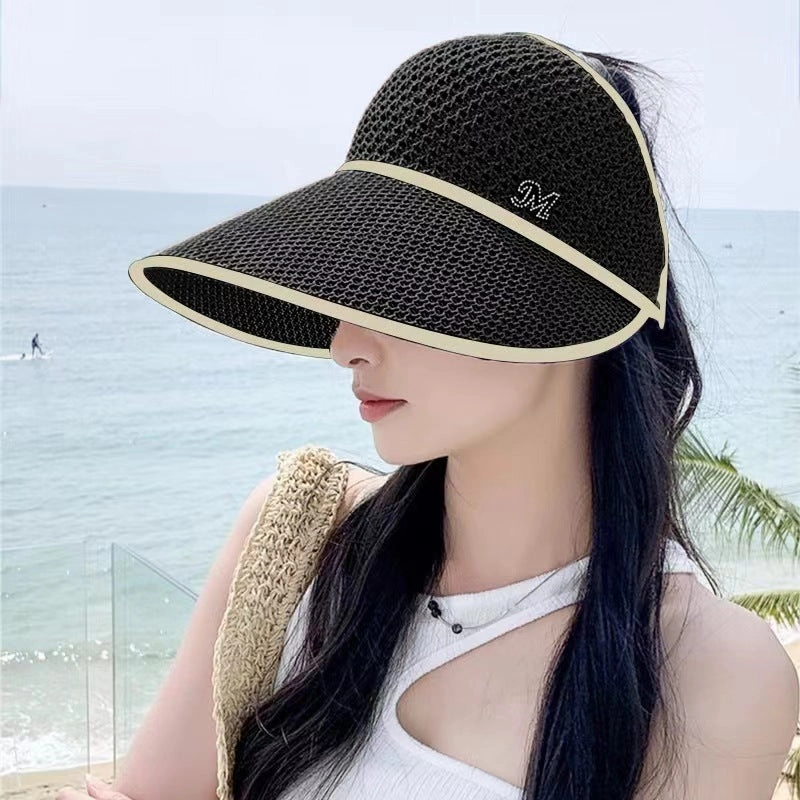 Windproof Adjustable Lacy Wide-Brim Hat Summer Sun Protection
