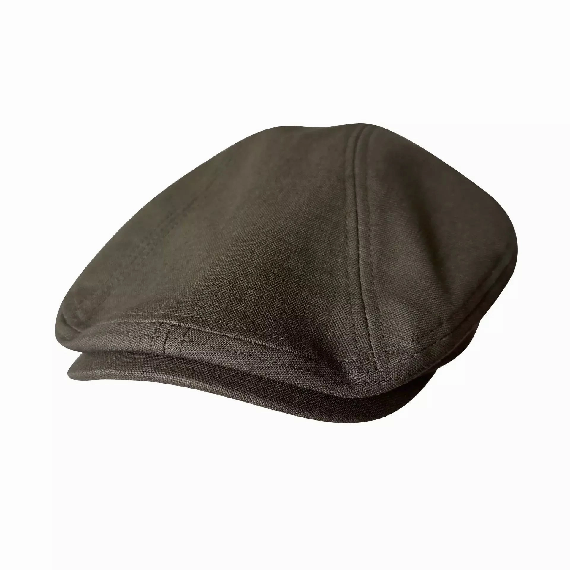 Winston Army Green Linen Flat Cap