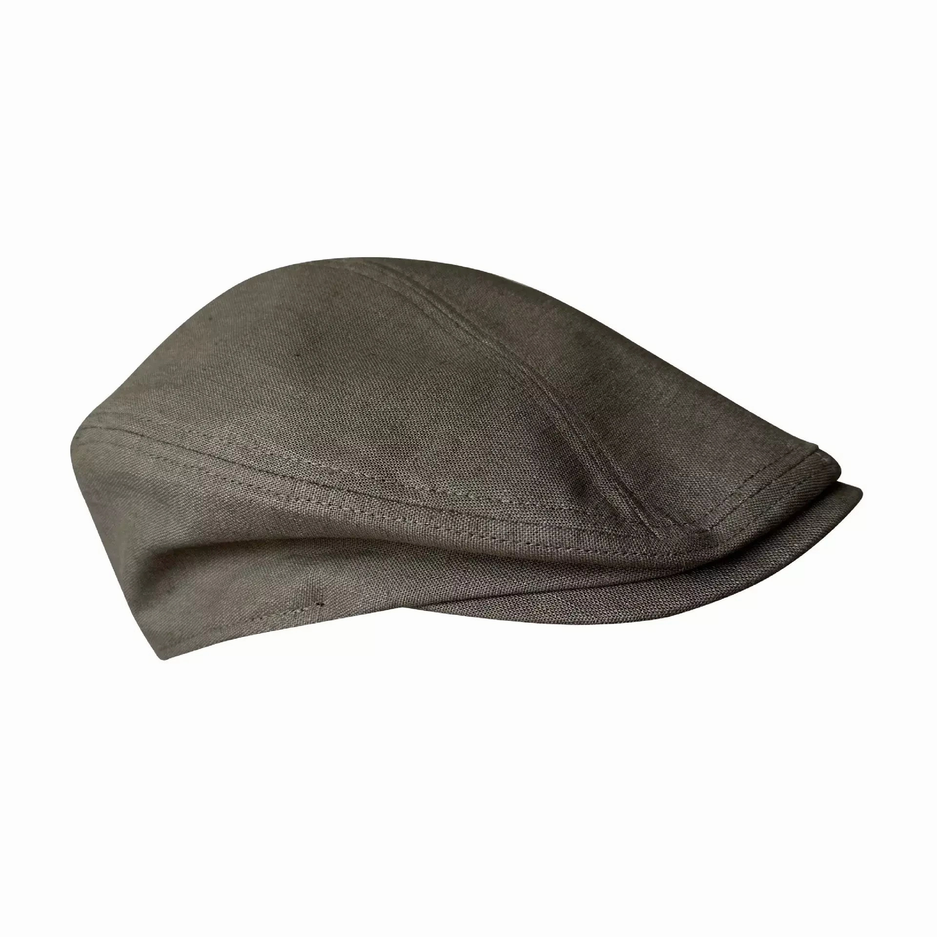 Winston Army Green Linen Flat Cap