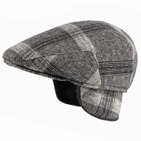 Winter Plaid Earflaps Flat Cap