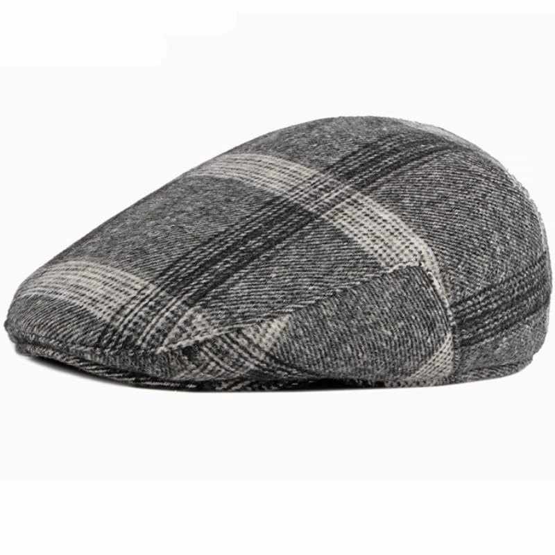 Winter Plaid Earflaps Flat Cap