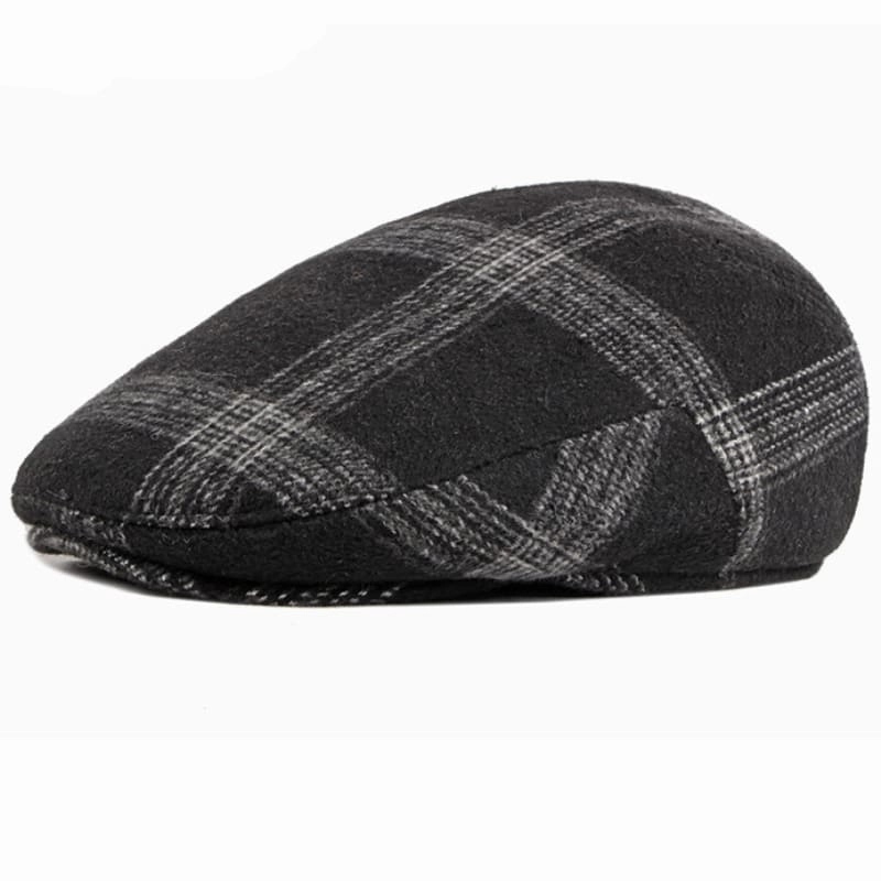 Winter Plaid Earflaps Flat Cap