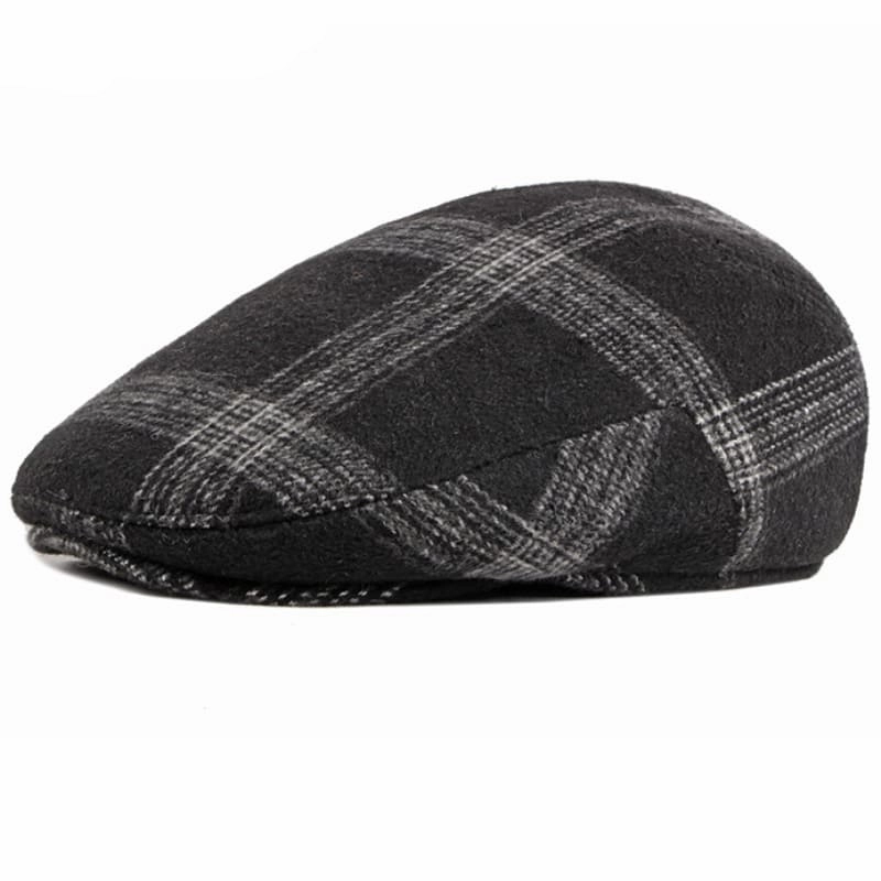 Winter Plaid Earflaps Flat Cap