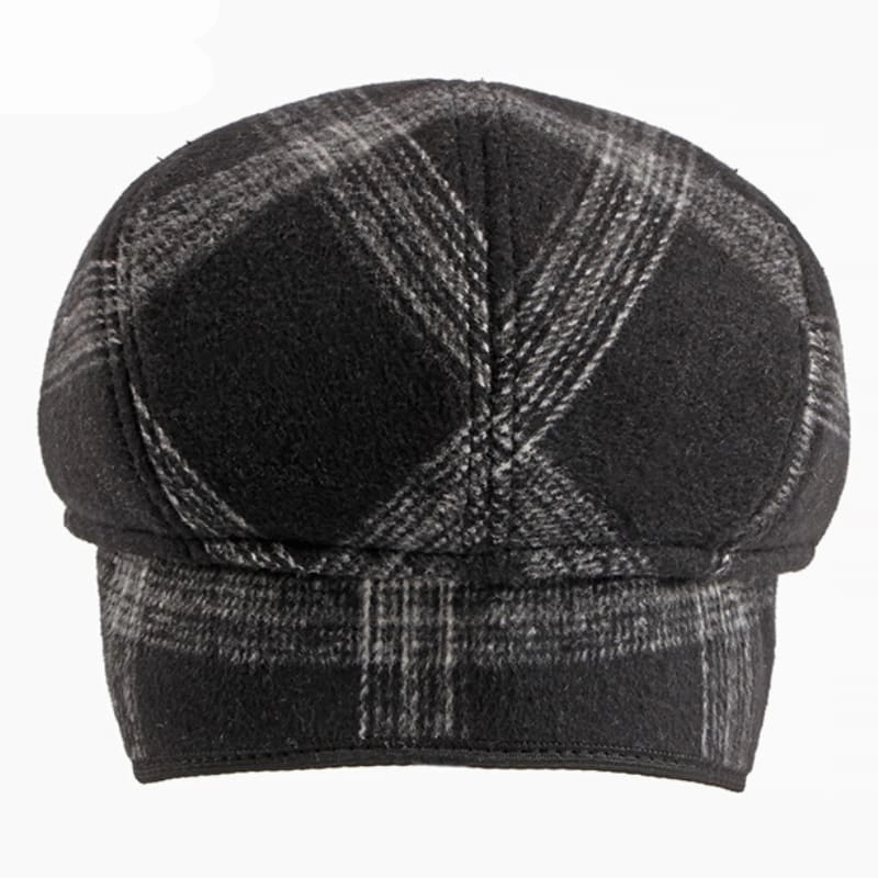 Winter Plaid Earflaps Flat Cap