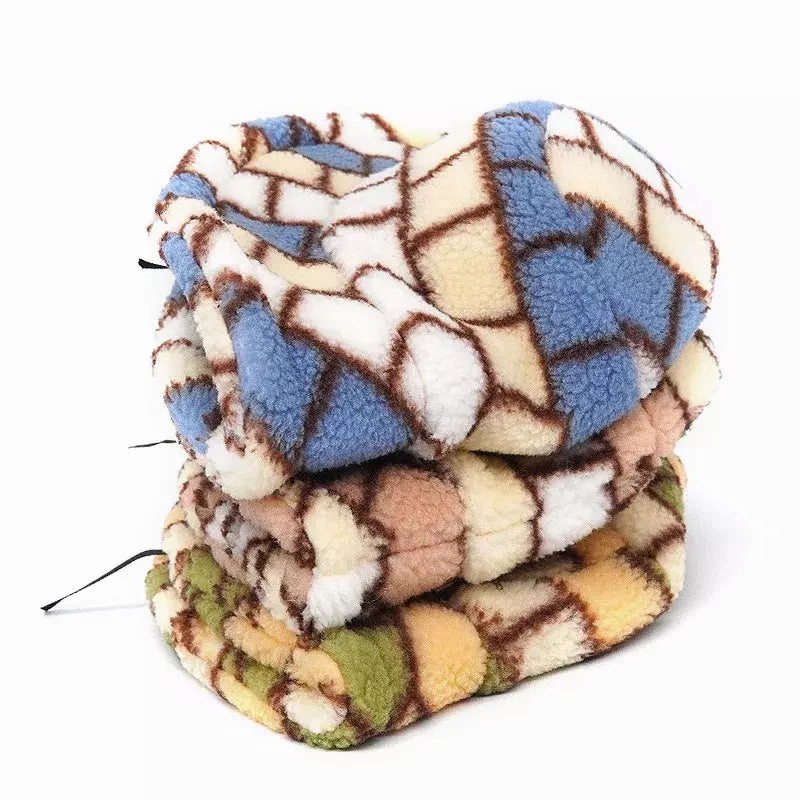 Winter Plaid Fur Bucket Hat