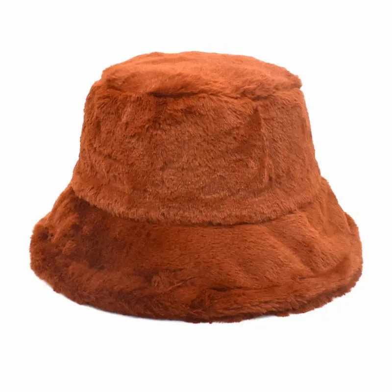 Winter Plain Fur Bucket Hat