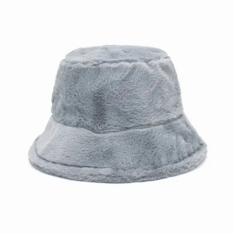 Winter Plain Fur Bucket Hat