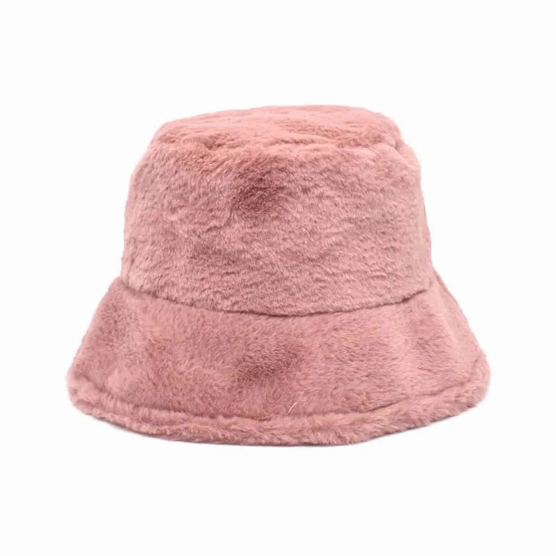Winter Plain Fur Bucket Hat