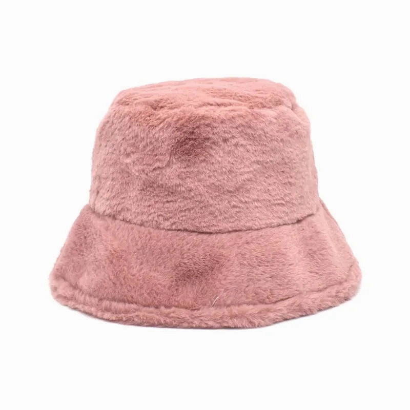 Winter Plain Fur Bucket Hat