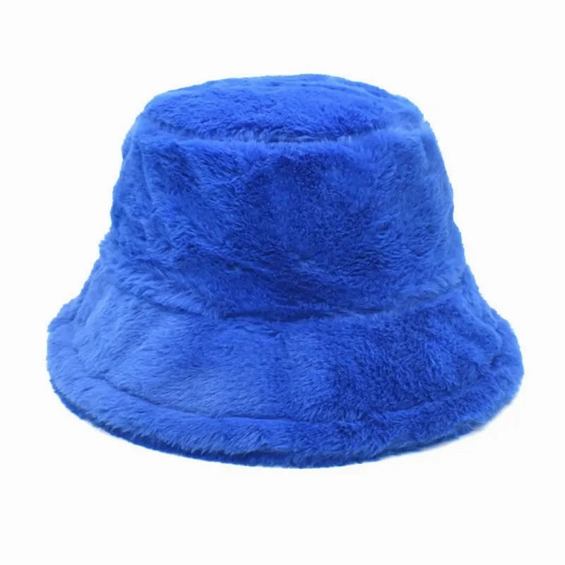 Winter Plain Fur Bucket Hat