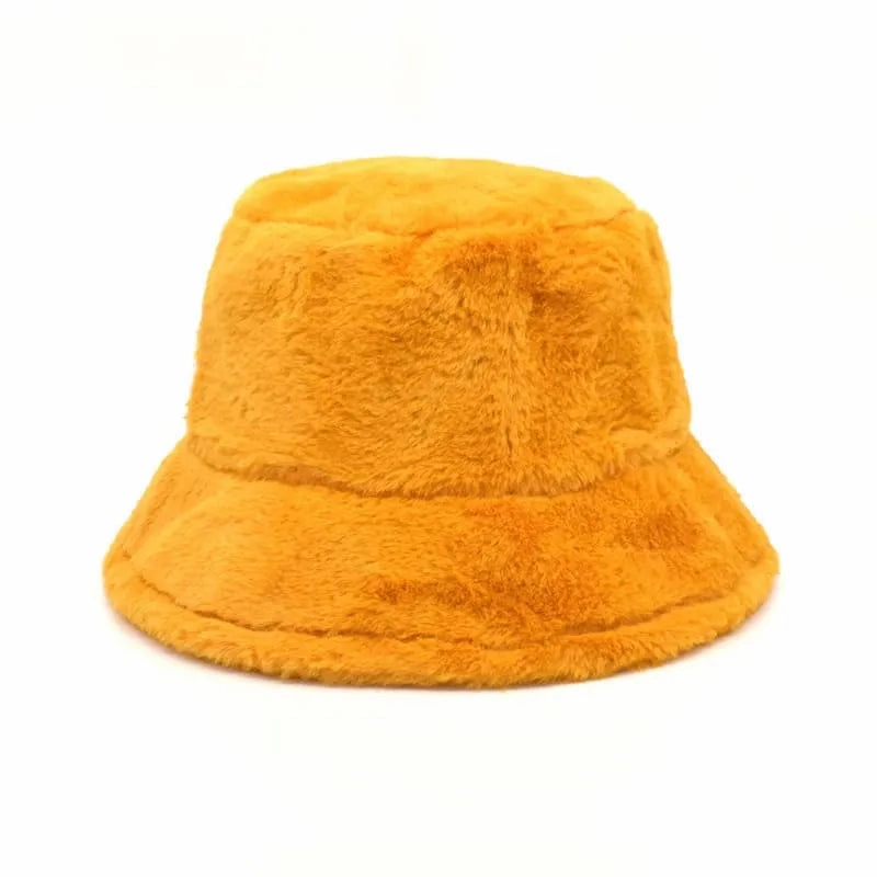 Winter Plain Fur Bucket Hat