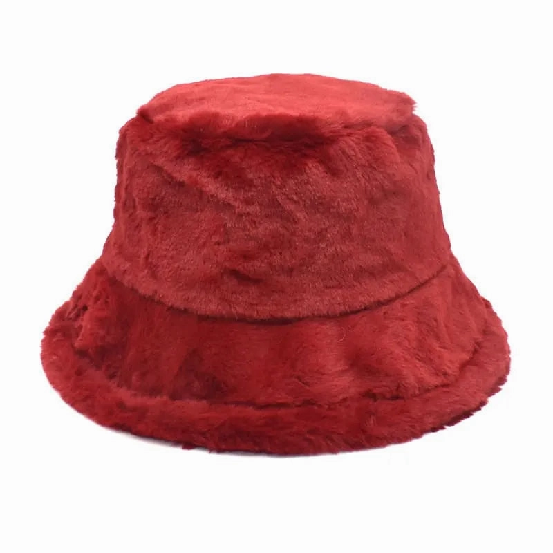 Winter Plain Fur Bucket Hat
