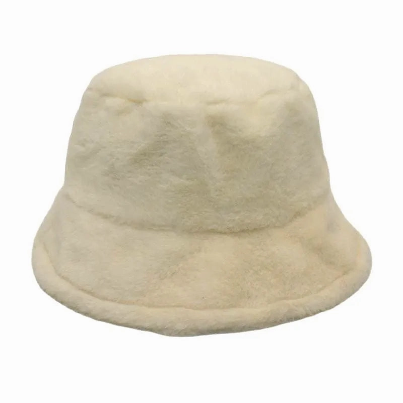 Winter Plain Fur Bucket Hat