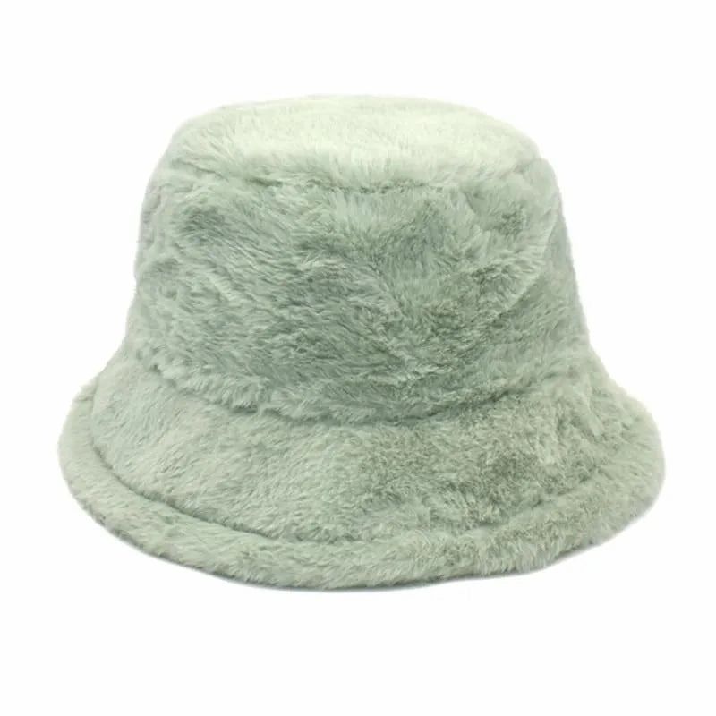 Winter Plain Fur Bucket Hat