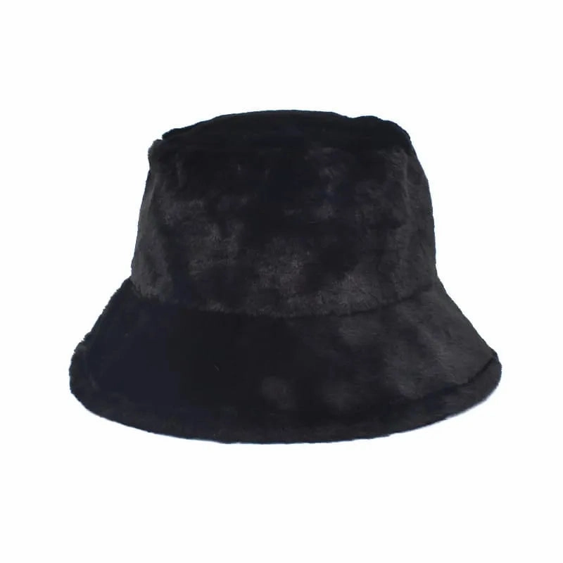 Winter Plain Fur Bucket Hat