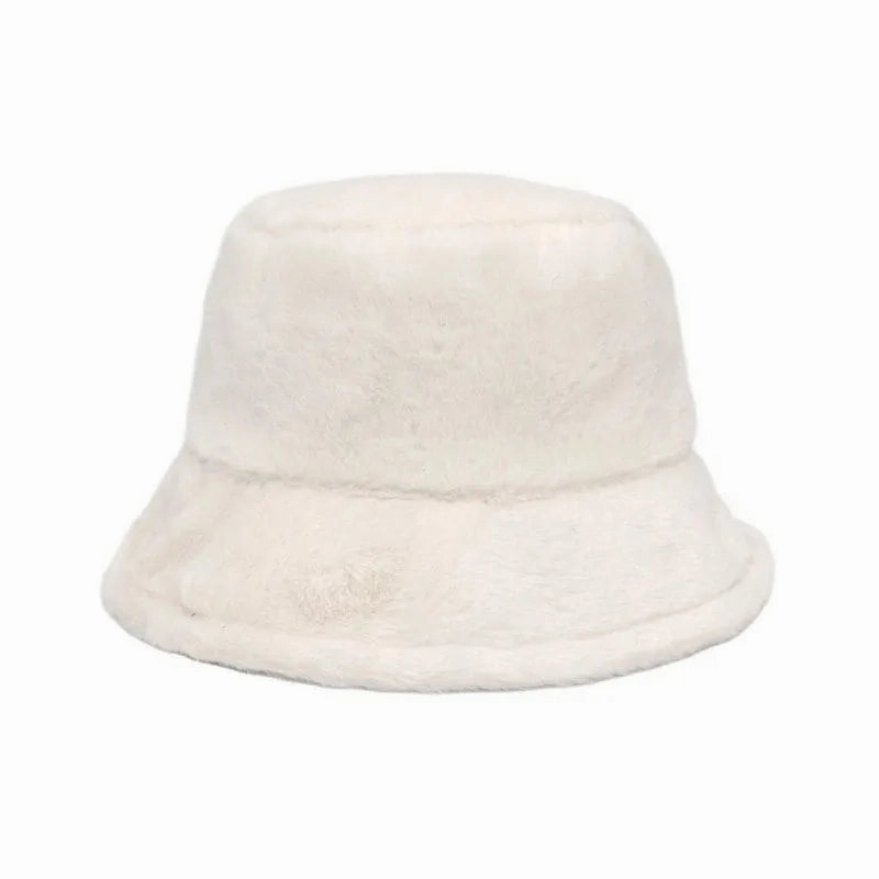 Winter Plain Fur Bucket Hat