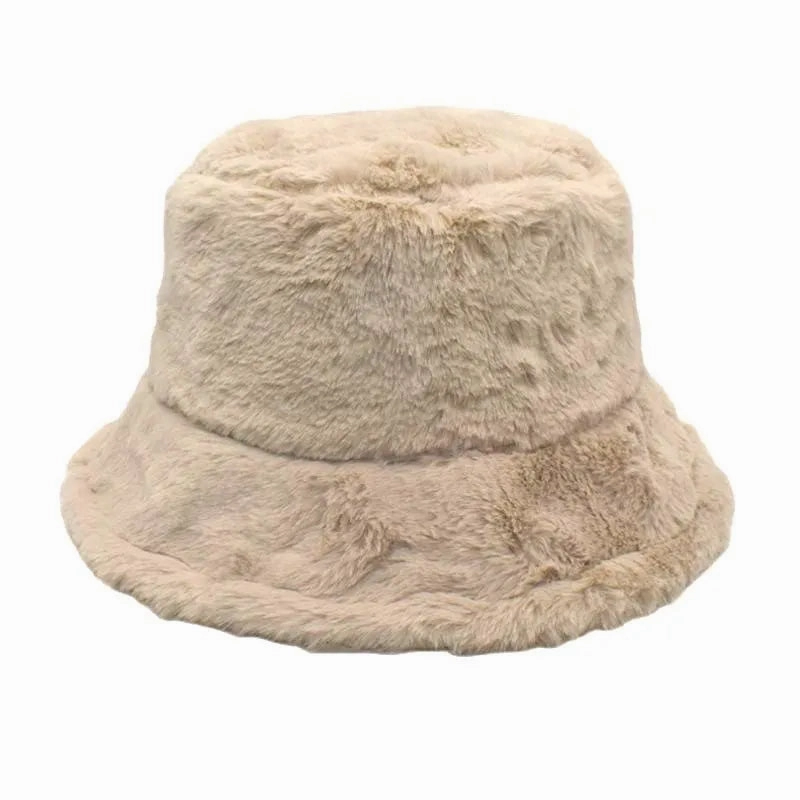 Winter Plain Fur Bucket Hat