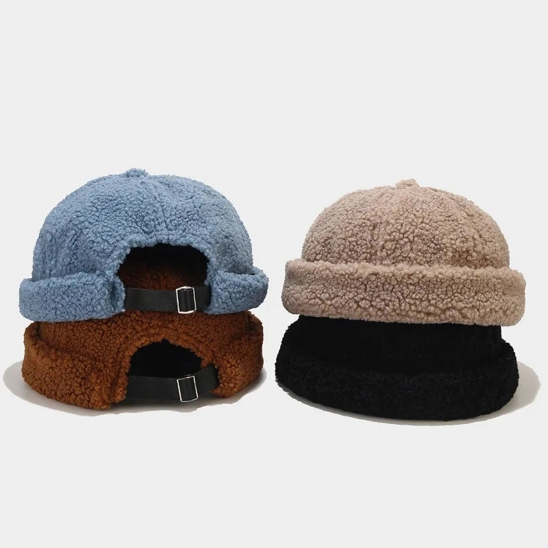 Winter Plain Fur Docker Cap
