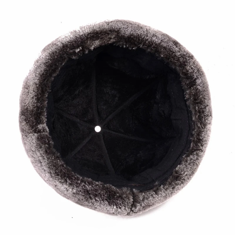Winter Russian Fur Genuine Leather Docker Cap