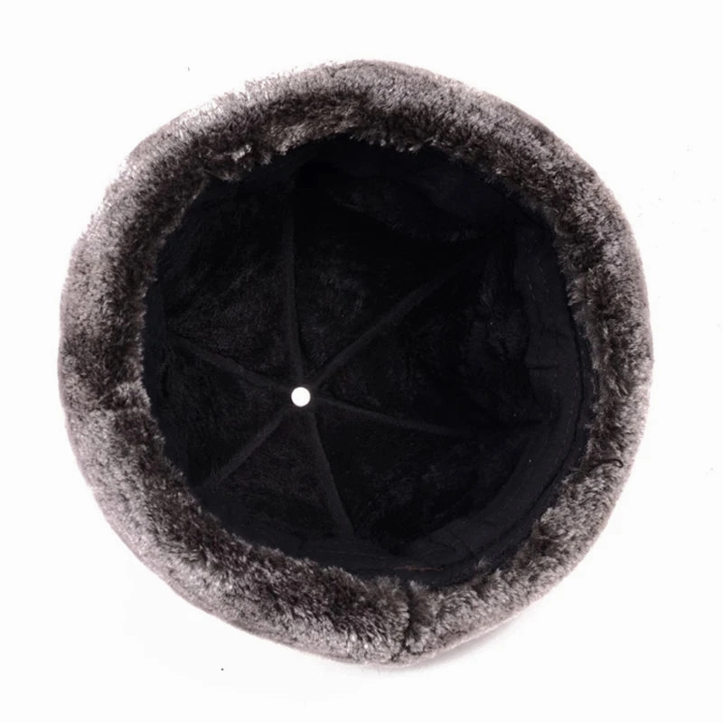 Winter Russian Fur Genuine Leather Docker Cap