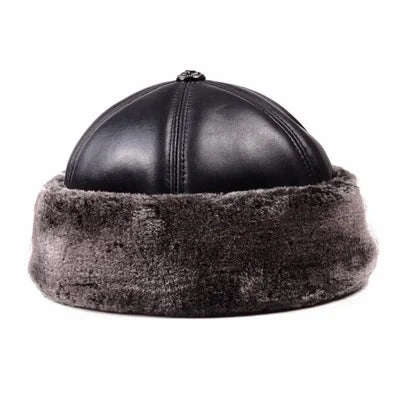 Winter Russian Fur Genuine Leather Docker Cap