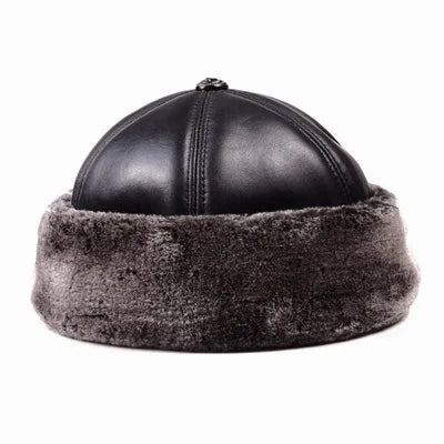 Winter Russian Fur Genuine Leather Docker Cap