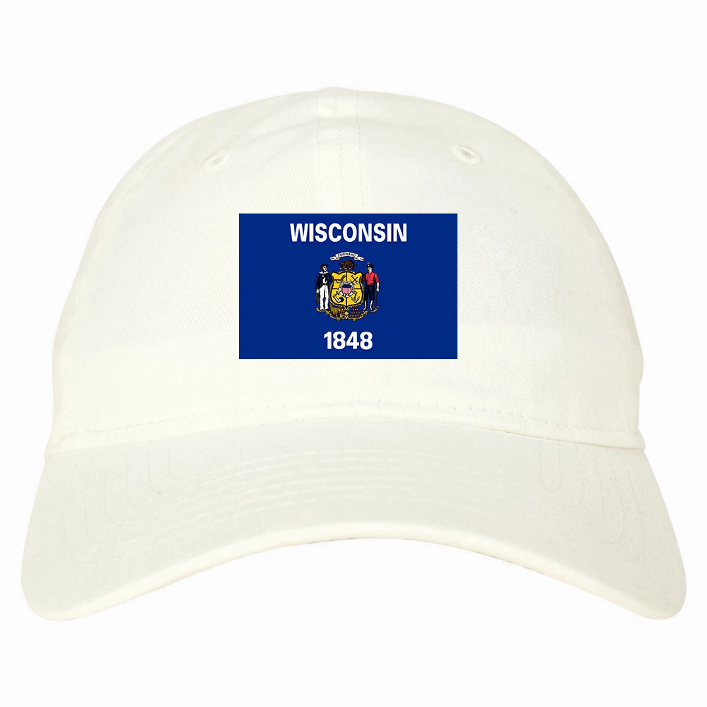Wisconsin State Flag WI Chest Mens Dad Hat