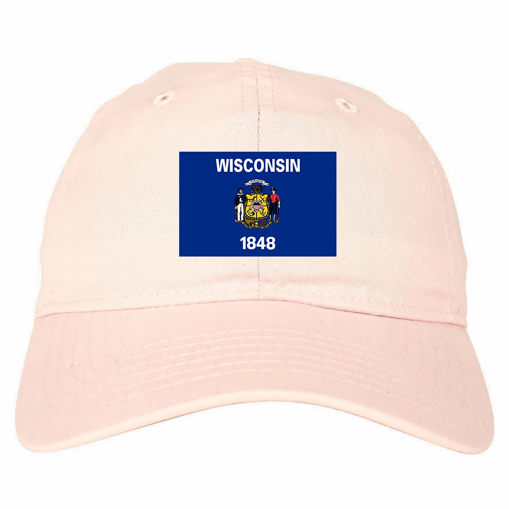 Wisconsin State Flag WI Chest Mens Dad Hat