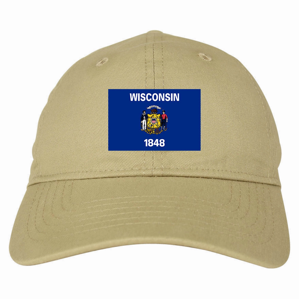 Wisconsin State Flag WI Chest Mens Dad Hat