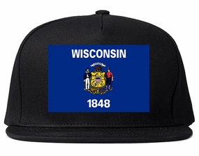 Wisconsin State Flag WI Chest Mens Snapback Hat