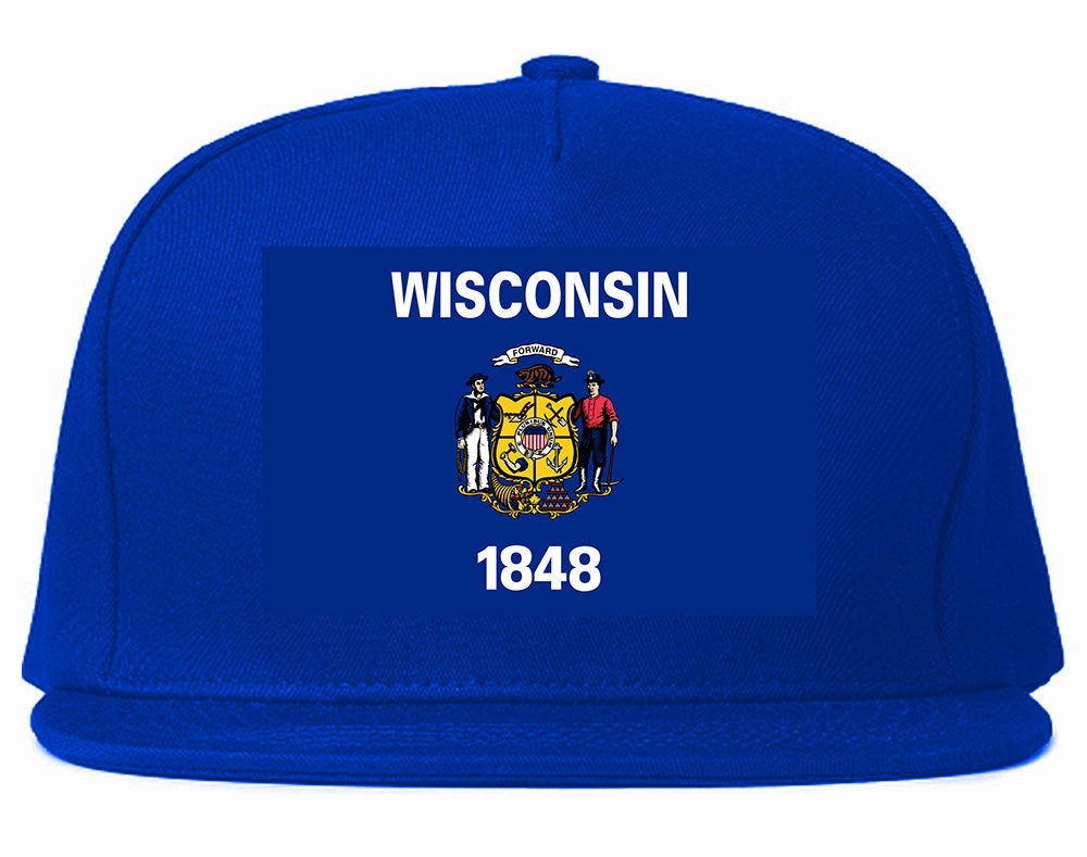Wisconsin State Flag WI Chest Mens Snapback Hat