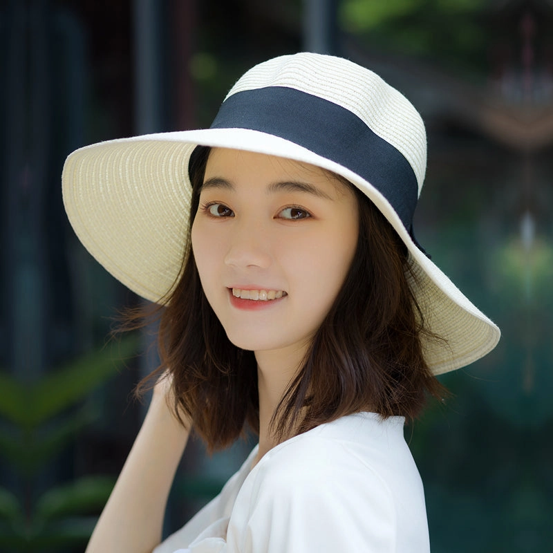 Women's Summer Hat Korean Versatile Sun Protection Foldable Straw Beach
